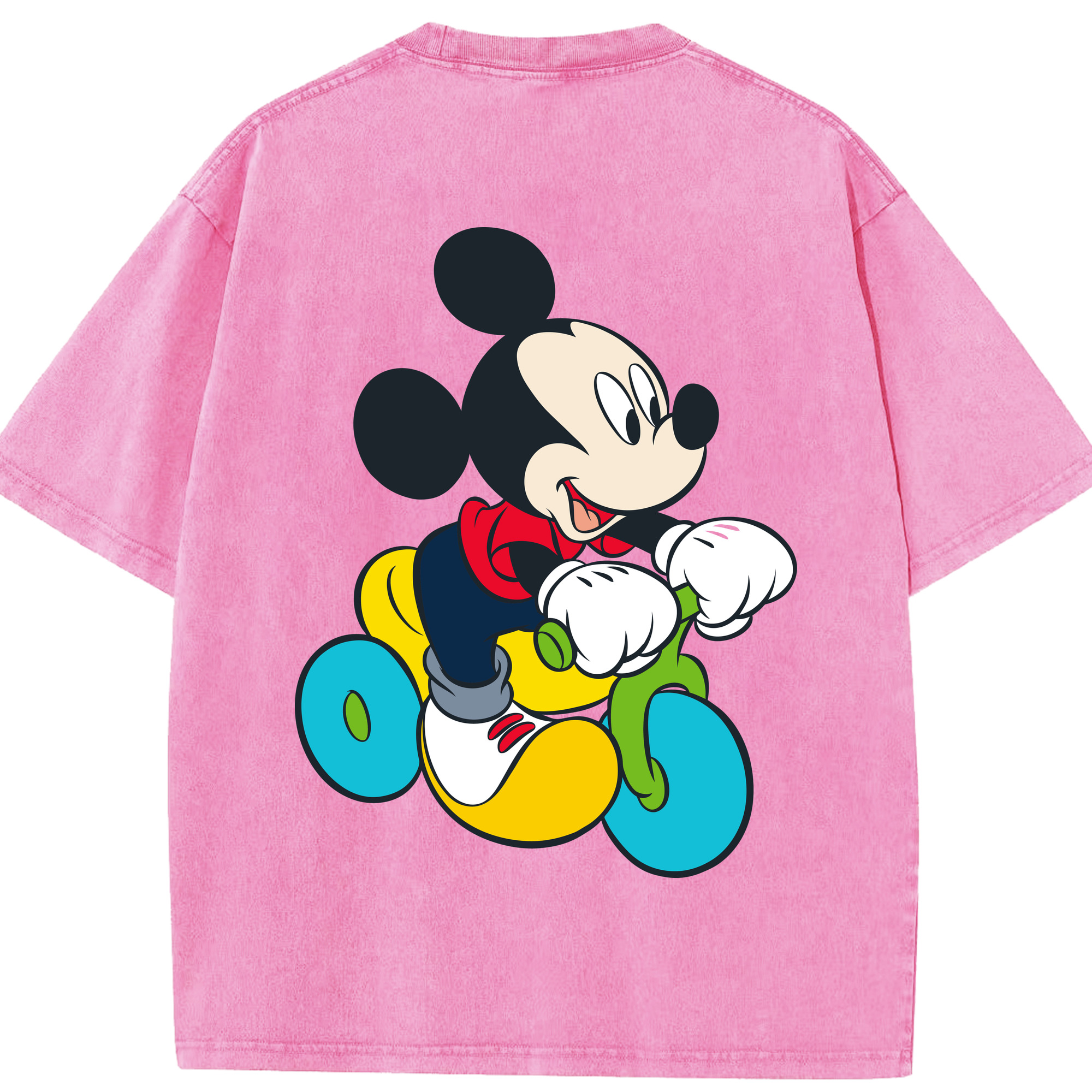 （画像用） ミッキーマウス Mickey Mouse 綿100% ヴィンテージ風 半袖Tシャツ（背面プリント）